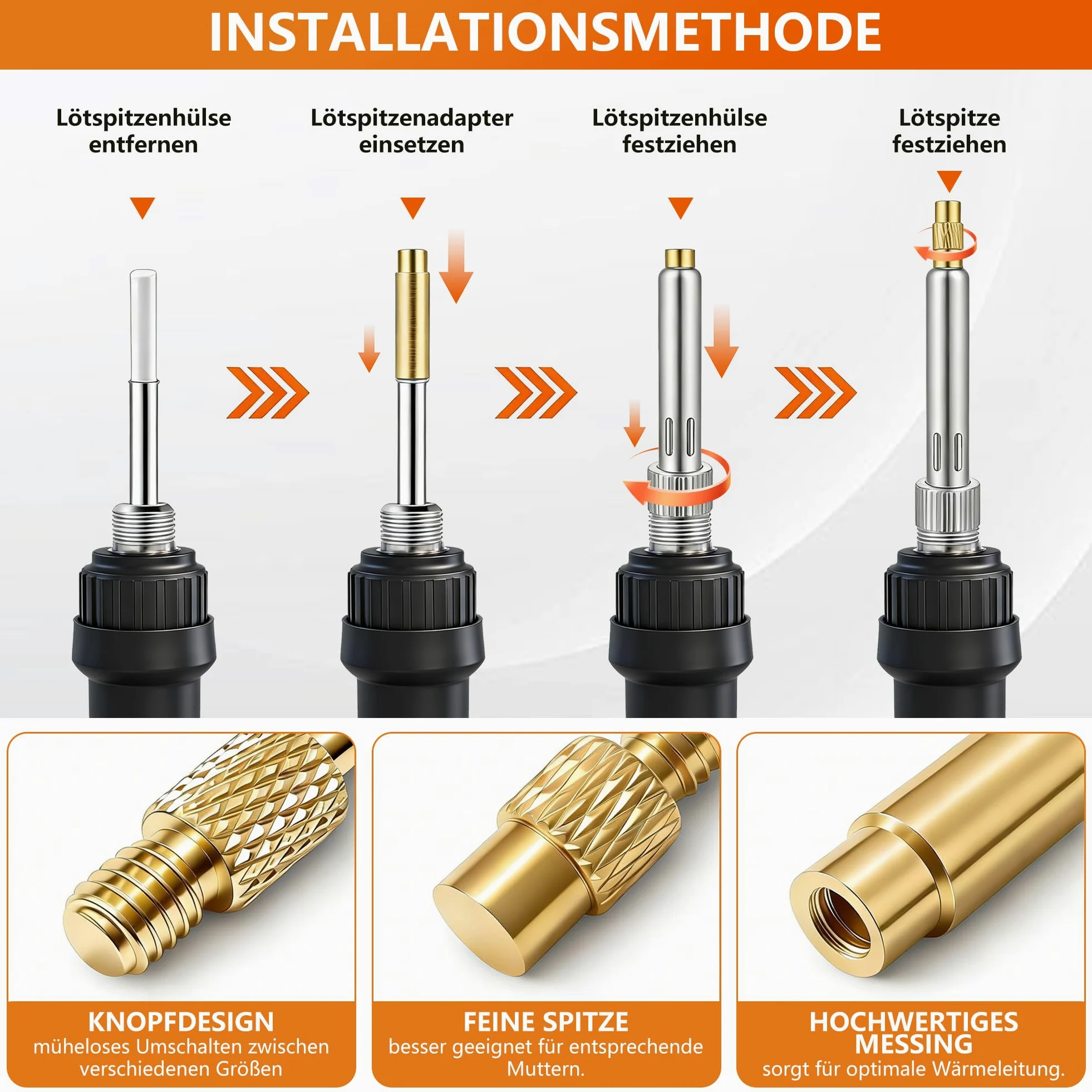 Set di 450 inserti filettati, set di punte per saldatura, con temperatura regolabile, con 7 punte per saldatura e 2 adattatori e supporto per saldatore e pinzette, 450 inserti filettati M2 M2.5 M3 M4
