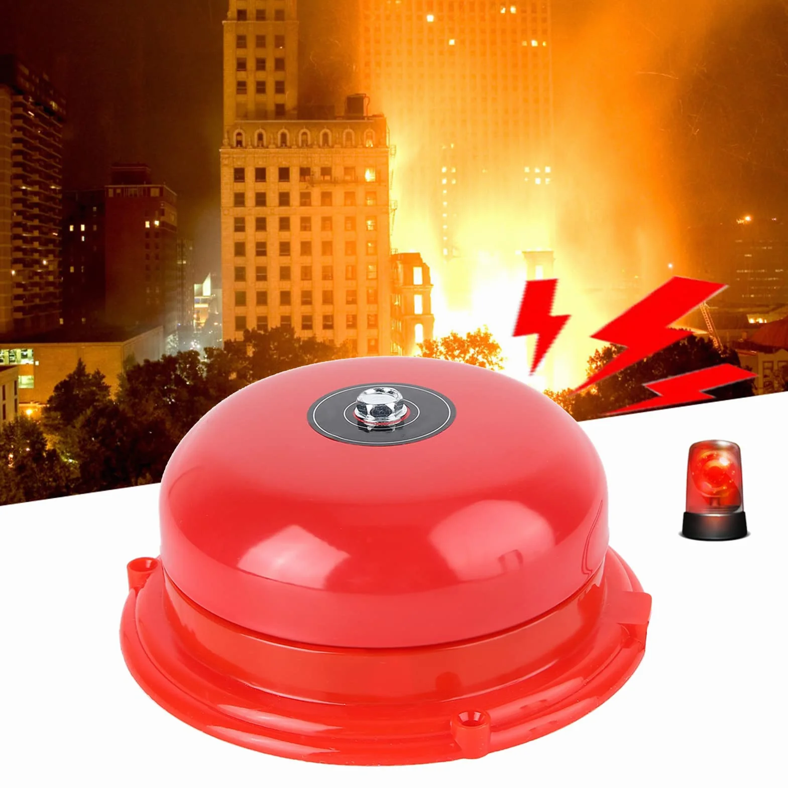 Campanello elettrico antincendio in metallo 100 dB - Allarme forte 100 dB con bobina in rame - Allarme antincendio interno - Facile installazione per uso domestico e commerciale - Opzioni 220 V / 12 V