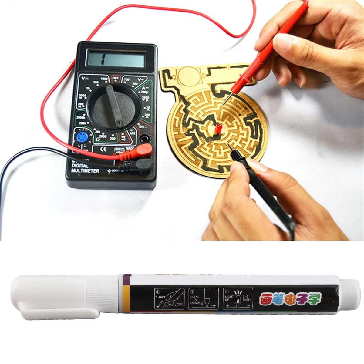 Penna per Vernice Conduttiva Penna Penna a Inchiostro Strumento di Riparazione di Circuiti Elettrici per la Creazione di Circuiti e Interruttori