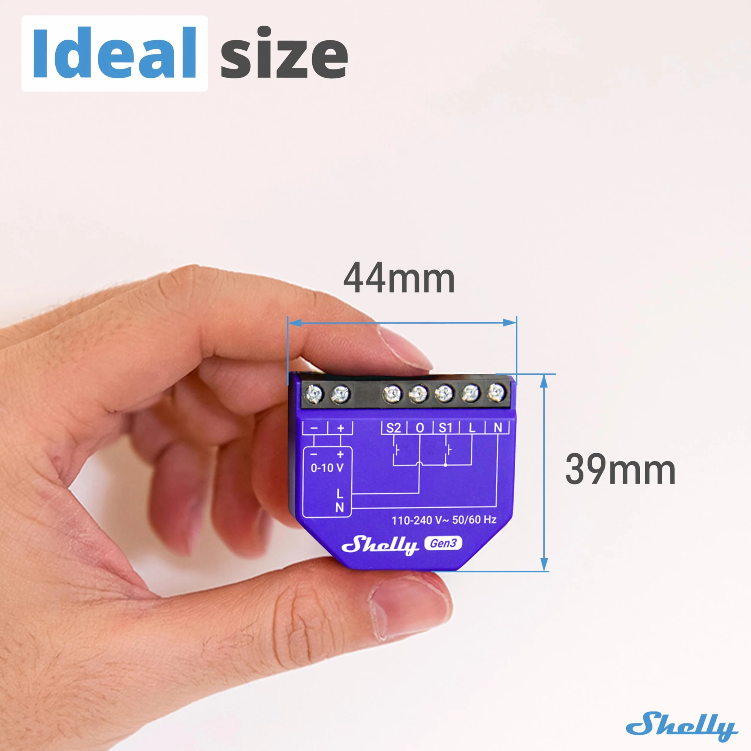 Shelly Dimmer Gen3-0-10V PM, Modulo Dimmer Smart Wi-Fi, Monitora il Consumo di Energia, Controllo Remoto di Luci Dimmerabili, Domotica, Android & iOS, Alexa e Google Home, Nessun Hub Richiesto