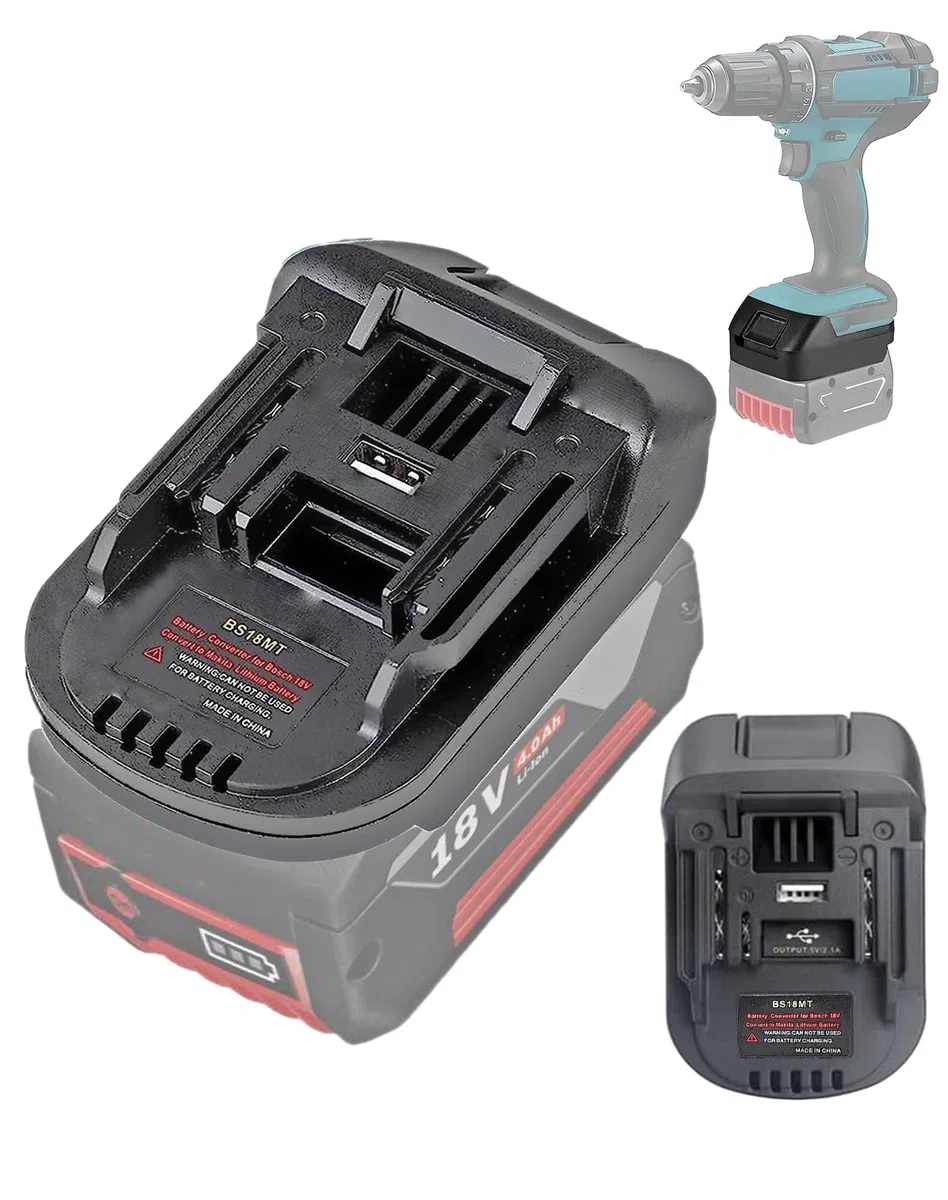 TPDL BS18MT - Adattatore batteria per Bosch Professional 18 V System GBA, adattatore convertitore to batteria per Makita da 18 V ricambio per BL1850 BL1840 BL1830 BL1820 BL1815N