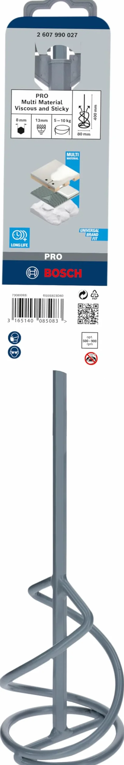 Bosch Professional Cestello agitatore leggero (Festa-Ø: 80 mm, Quantità: 1-10 kg, Accessori Trapani)