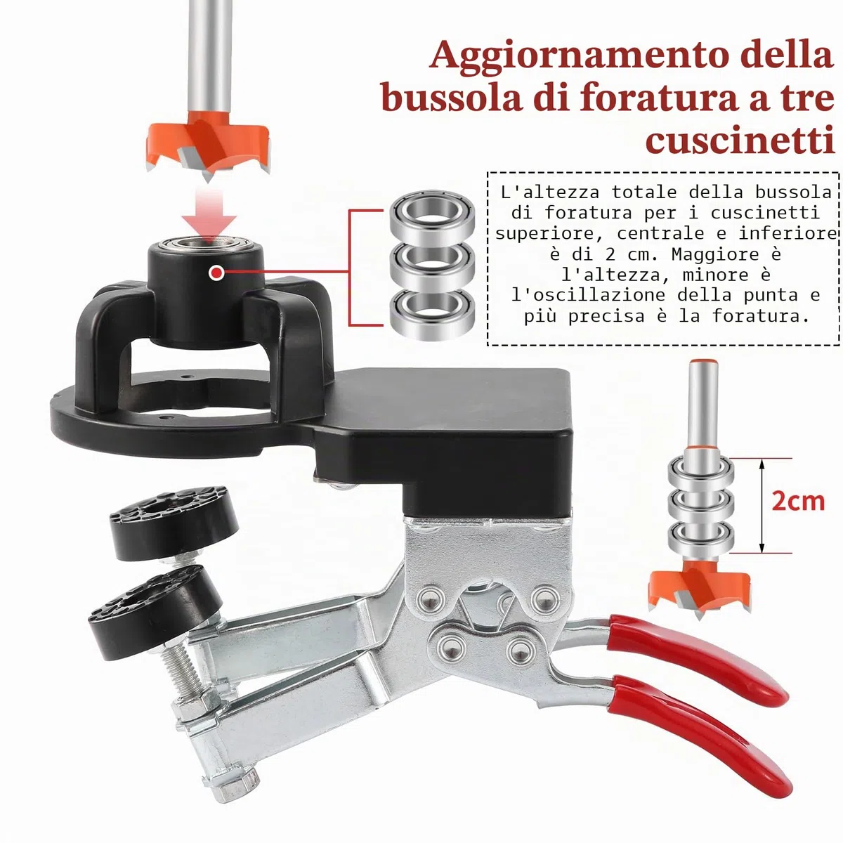 Idong Dima per Cerniera a Scodellino da 35mm, Maschera Cerniera Nascosta in Lega Di Alluminio, Guida Cerniere di Porte di Armadietti, Localizzatore di Foratura per Lavorazione Del Legno Fai Da Te