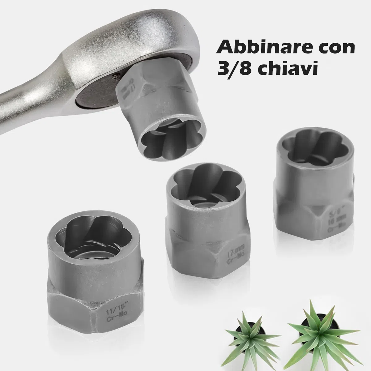 Set di Estrattori per Bulloni 14 Pezzi, Strumento per Rimuovere Dadi di Bloccaggio delle Ruote, Set di Strumenti per Estrattori di Bulloni Spelati, per Riparazioni Auto