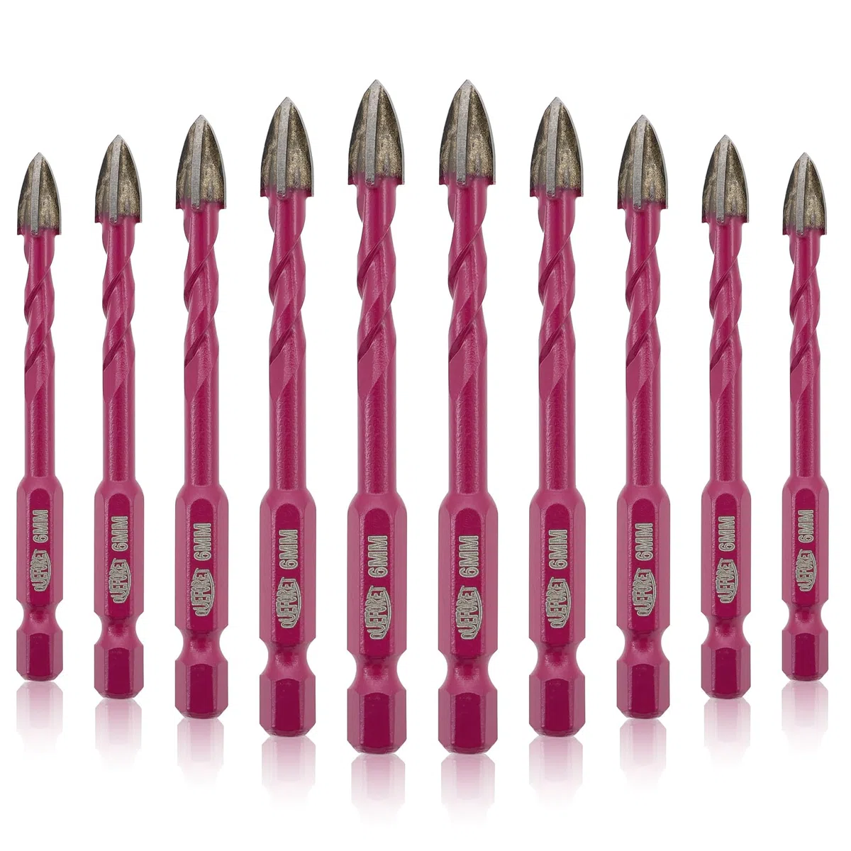 Punte Piastrelle 6mm - 10 Pezzi Punte Trapano per Legno Plastica Muratura Cemento, Foratura a Umido Piastrelle Ceramica Marmo, Gambo Esagonale a Cambio Rapido