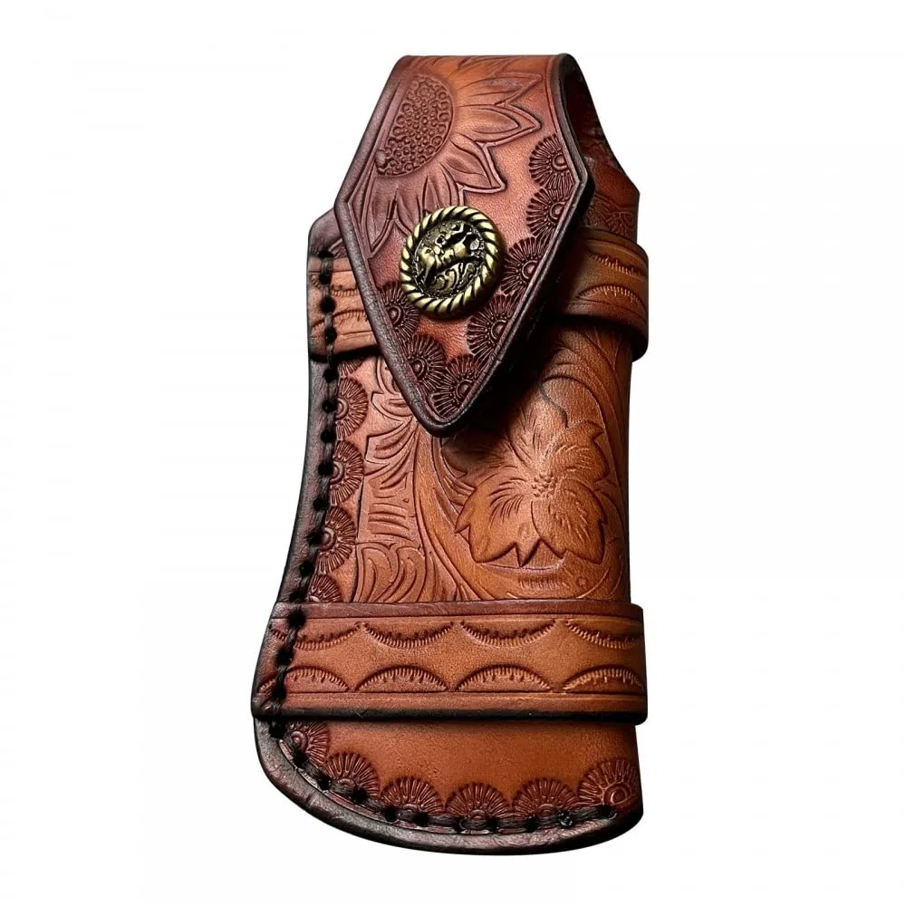 DONGKER Fodero per Coltelli Pelle,4,7'' Custodia per Coltello Pieghevole Fondina per Coltellino con Passante da Cintura per Caccia Campeggio All'aperto