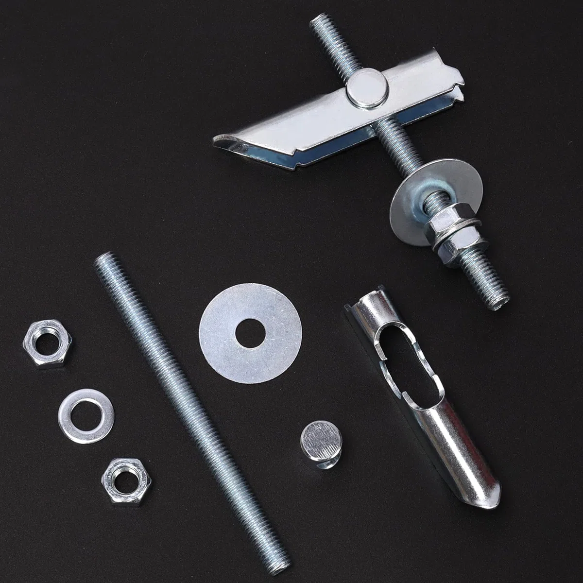 Swpeet 12 bulloni a levetta M8 x 100 mm, resistenti tasselli per cartongesso, kit di tasselli inclinabili per cartongesso, perni inclinabili con rondella e dado pieghevoli per appendere oggetti