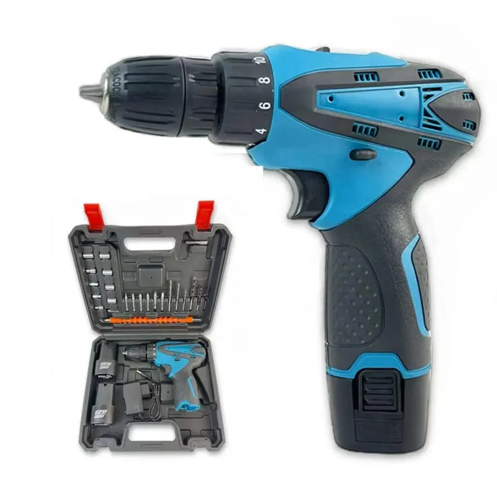 Avvitatore Trapano a Batteria 12V Ricaricabile con 2 Batterie, Mandrino Autoserrante 10 mm, Set Accessori e Valigetta – Ideale per Fai da Te e Casa
