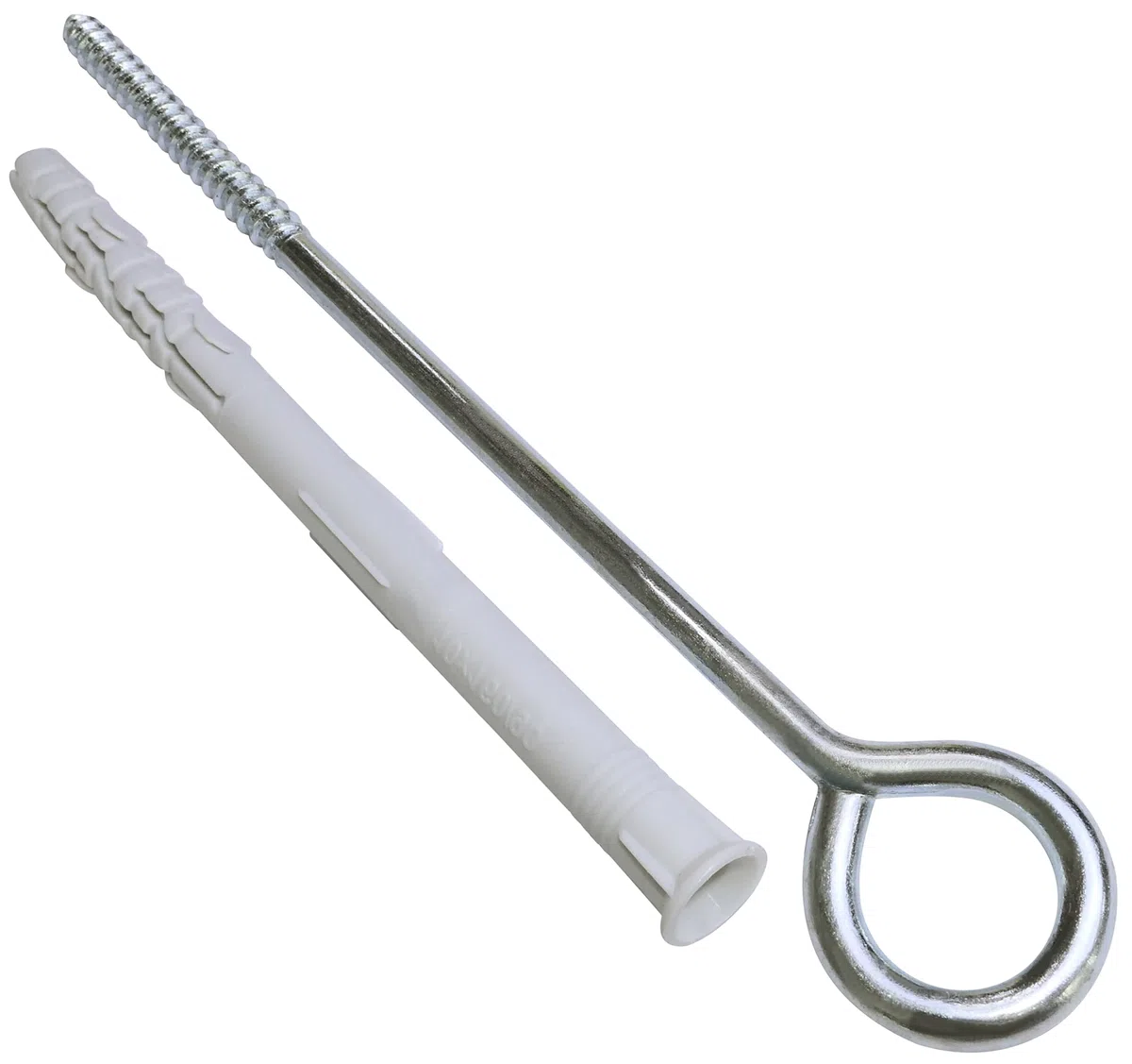 AERZETIX - C57546 - Set di 10 tasselli universali Ø10x160mm in plastica + 10 ganci a sospensione con occhiello/golfari per avvitare chiuso Ø7x165mm in acciaio - calcestruzzo mattoni pieni muratura