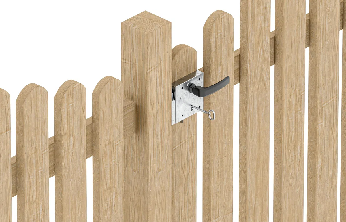 Alberts 901554 Serratura a scatola, con catenaccio, perforazione BB, zincato blu, 100 x 105 mm