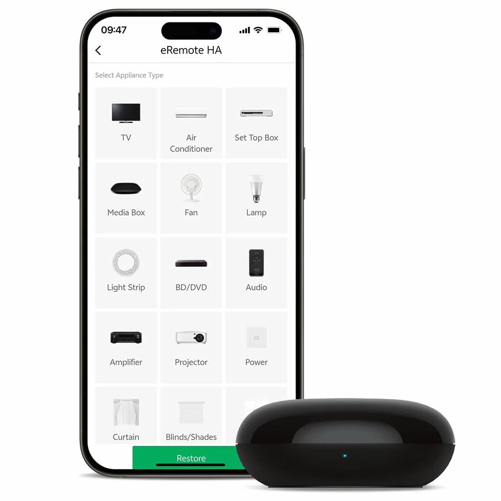 Telecomando Universale IR eRemote HA con Wi-Fi Intelligente, Trasmettitore IR per TV, Condizionatori, Decoder, Integrazione IR2MQTT per Home Assistant, Compatibile con Alexa e Google Home