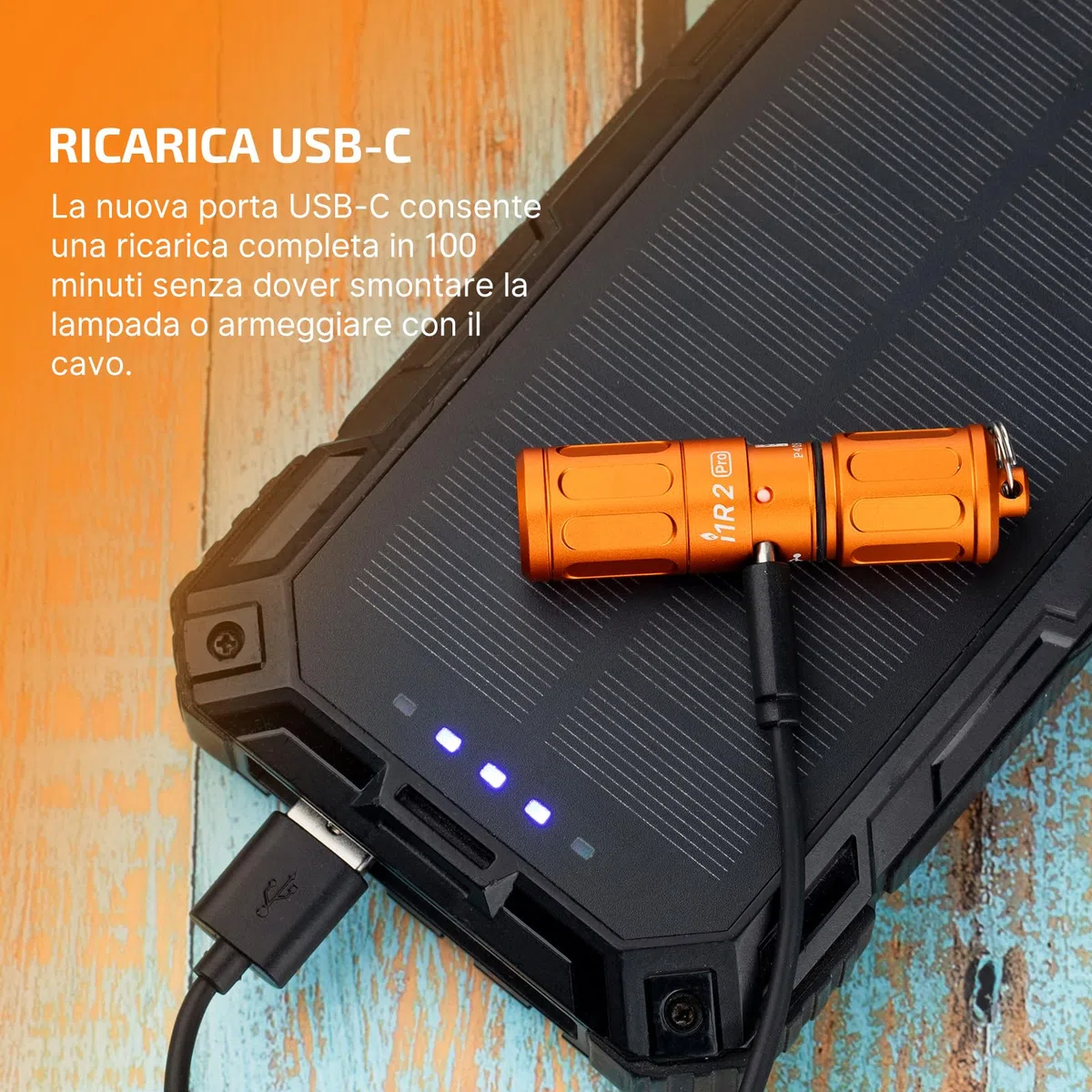 OLIGHT i1R2 Pro EOS Mini Torcia 180 Lumen Portachiavi Torcia USB Ricaricabile Luminosa, IPX8 Impermeabile 2M Protezione Anticaduta Piccola per Campeggio All'aperto (Arancia)