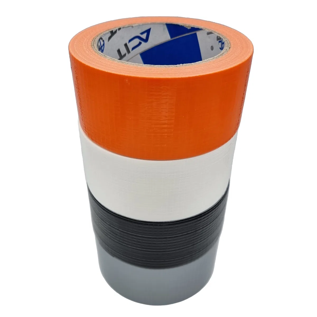 ACIT nastro americano colorato, confezione risparmio 4 rotoli (nero, grigio, bianco, arancio), nastro adesivo telato forte, nastro americano telato, american tape