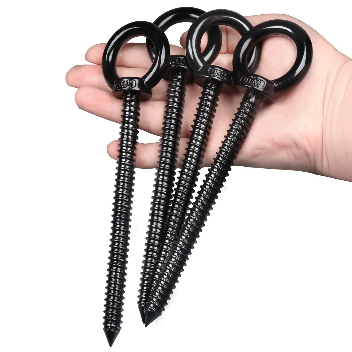 OHIYO Vite ad occhiello M10, 16 cm, lunga Vite ad occhiello M10 x 120 mm per amache, tende da sole, sedie a dondolo, applicazioni pesanti in interni ed esterni (nera)