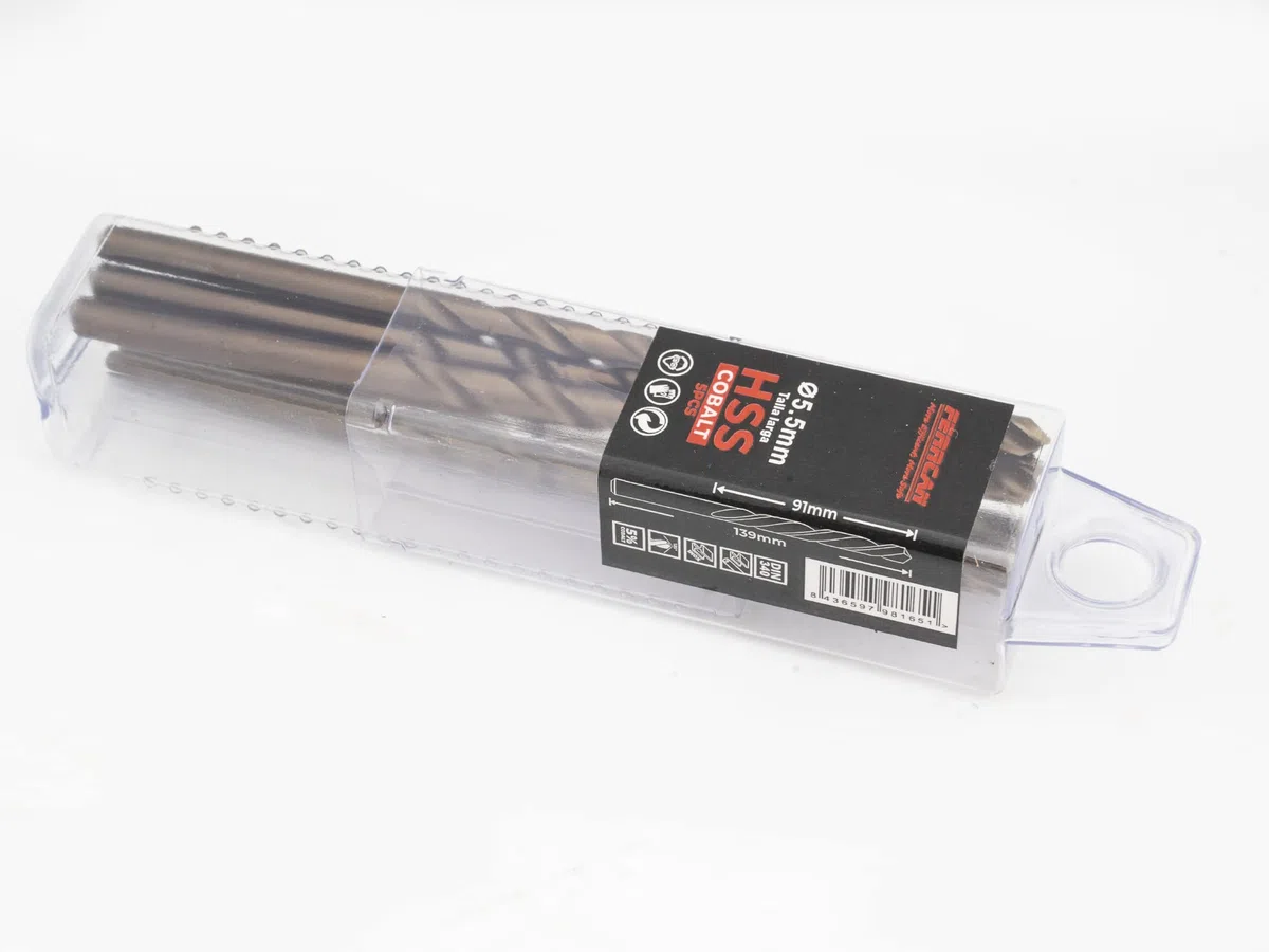 HSS DIN340 M35 Punte per trapano in cobalto lunghe per metallo (5,5 mm)