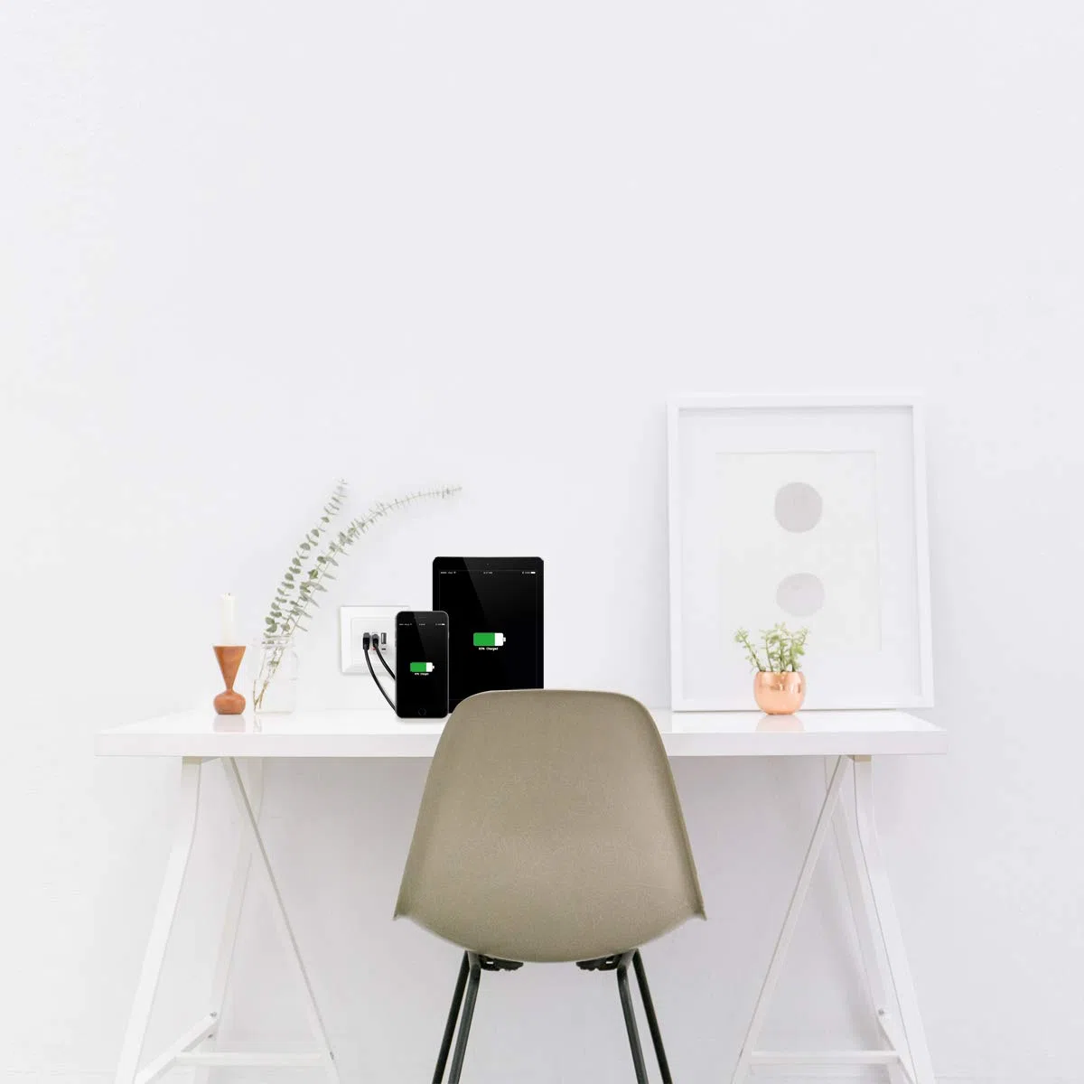 LogiLink PA0254 - Scatola da Incasso con 2 x USB-A e 1 x USB-C per la Ricarica simultanea di Fino a 3 dispositivi, Colore: Bianco