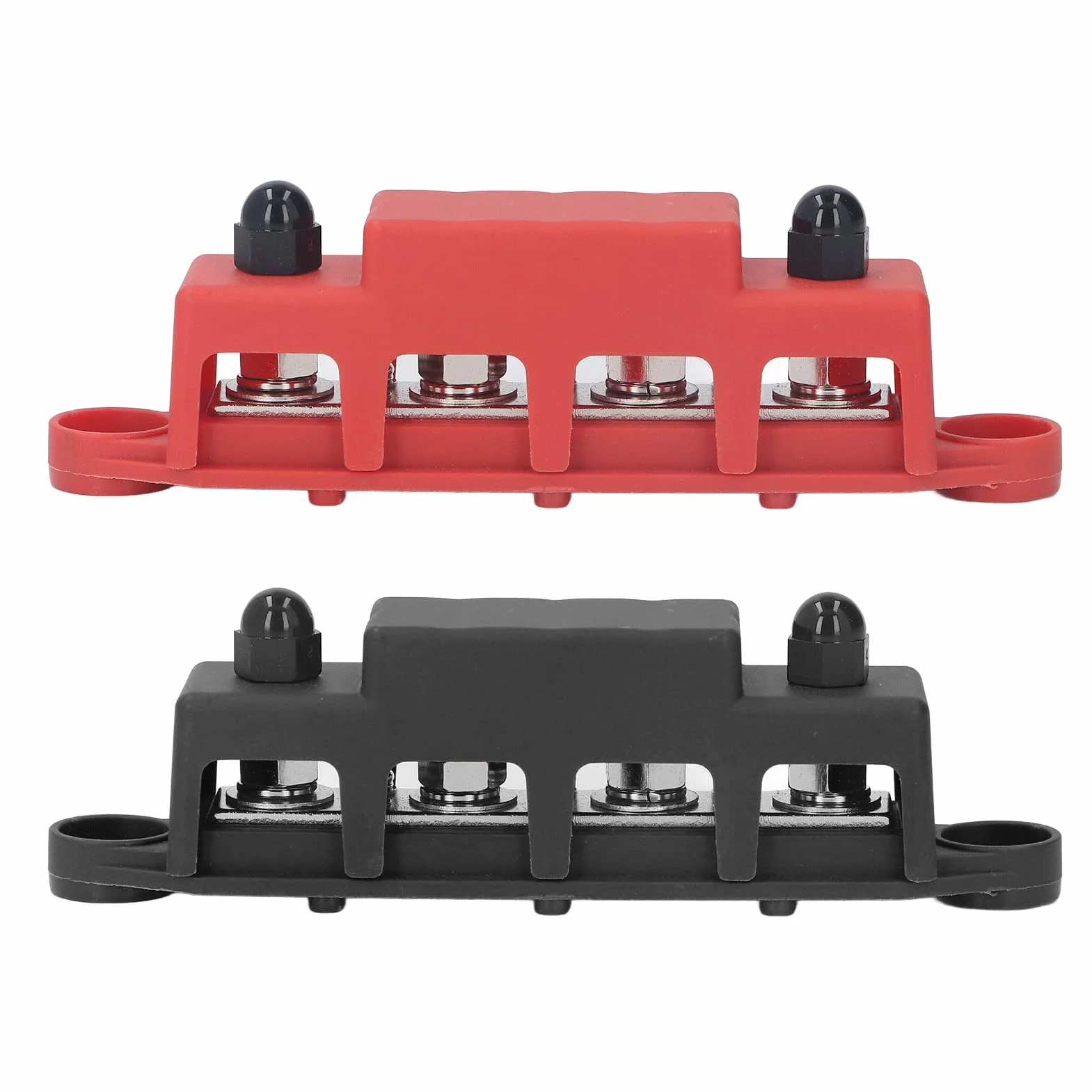 2 Pz M8 Blocco di Distribuzione Dell'alimentazione Heavy Duty Busbar Box Modulo 4 Borchie Terminale Bus Bar Box per RV Marine DC48V 250A