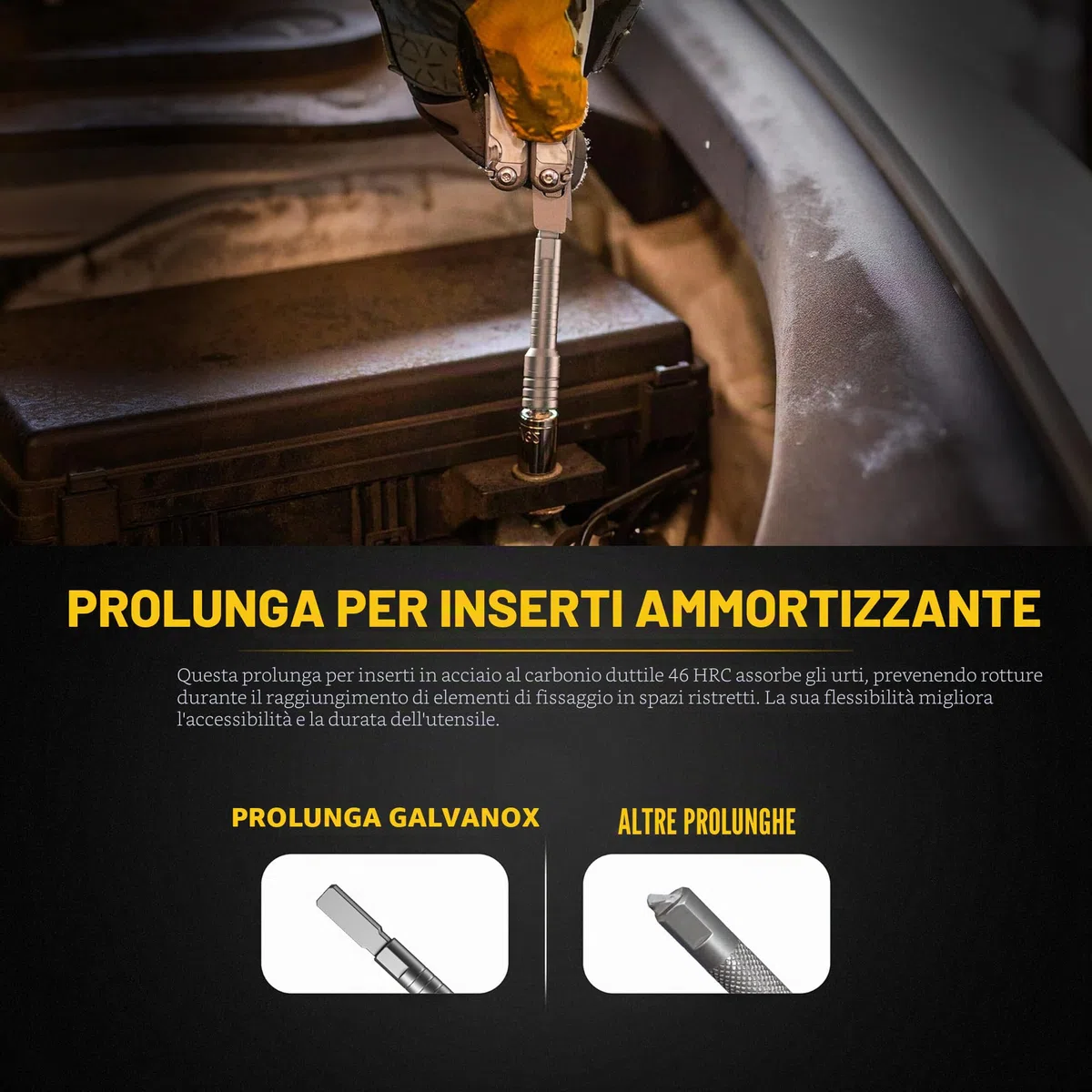 GALVANOX Set di punte e cricchetto a punta piatta per multi-utensili, progettato per l'uso con modelli Leatherman, cacciavite a cricchetto, acciaio spazzolato (kit di accessori EDC da 2 pezzi)