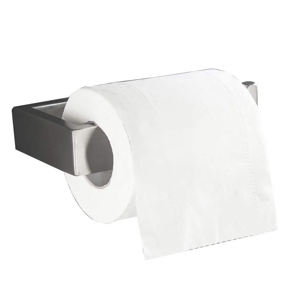 Flybath Porta Carta Igienica SUS 304 Acciaio Inossidabile Argento Spazzolato Portarotolo da Bagno Montaggio a Parete