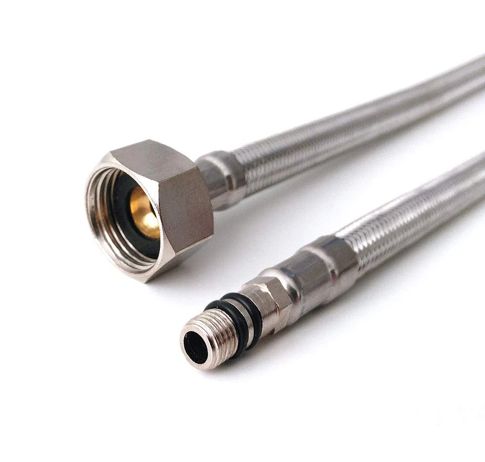 Connettori flessibili corti e lunghi per rubinetto del lavandino con miscelatore monoblocco, confezione da 2 pezzi M10, 1/2 BSP (400 mm di lunghezza)