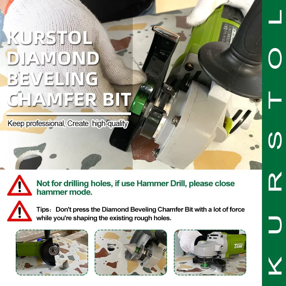 Fresa Diamantata Punte Smusso – Fresa Diamantata 50 mm x M14 Punte per Smusso per esistenti di piastrelle in gres porcellanato in marmo di granito