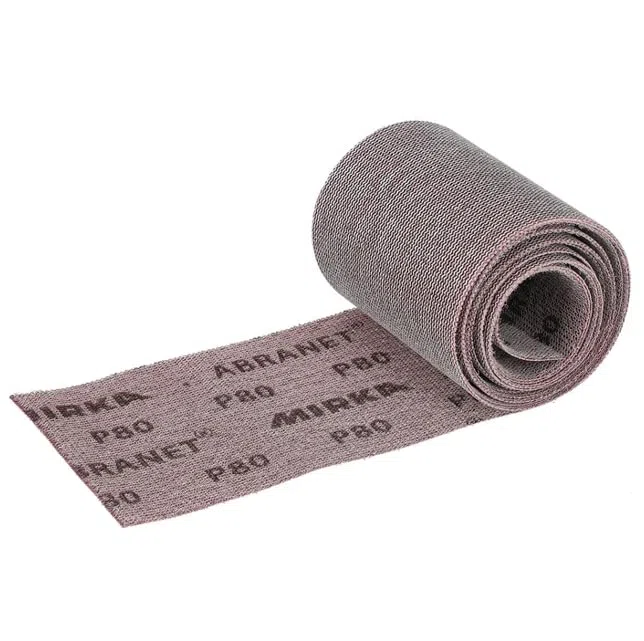 Mirka Rotolo Abrasivo Abranet 115mm x 2,5 Metri P150 a Rete per Legno, Metallo, Plastica, Vernice e Stucco