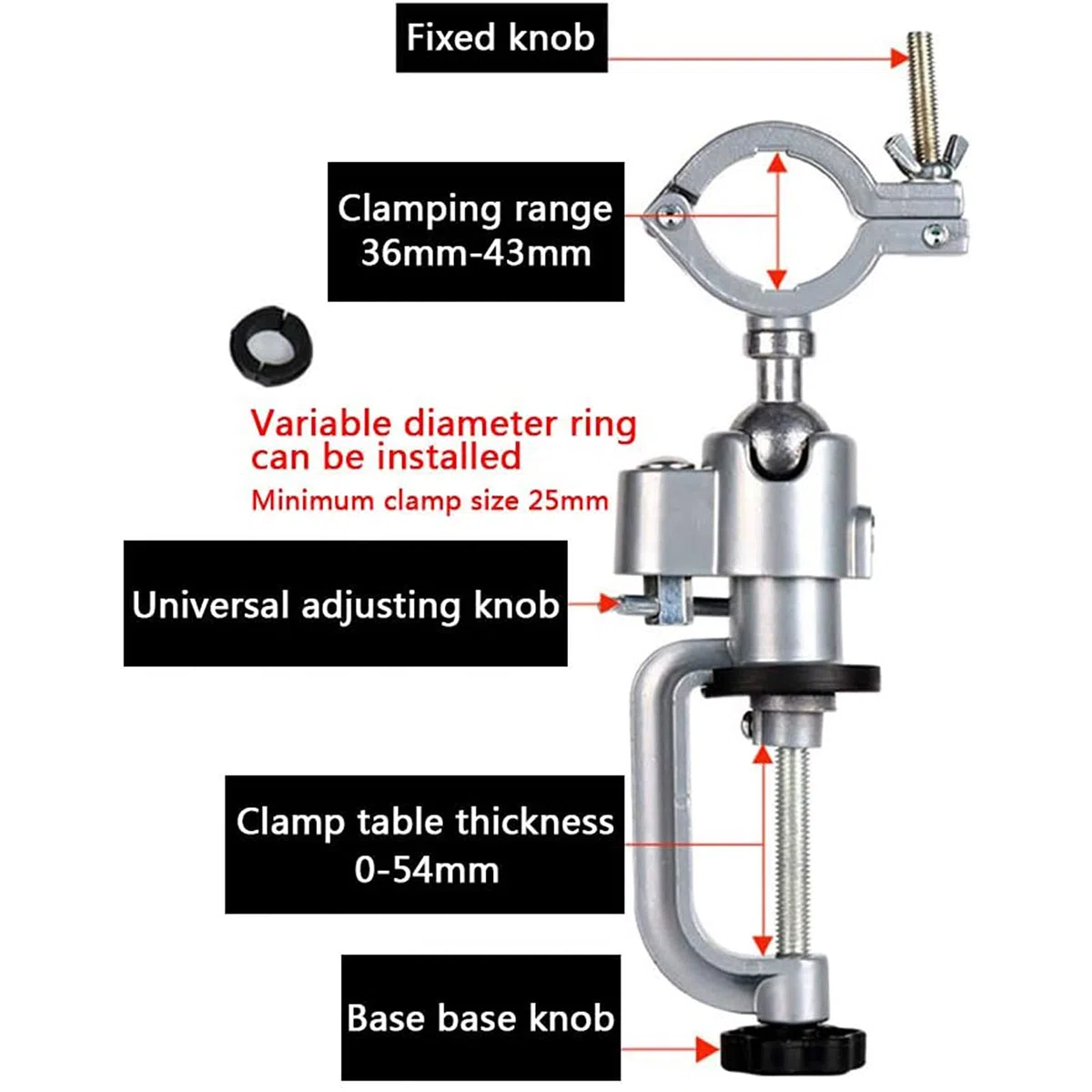 Supporto Per Trapano Elettrico Supporto Per Morsa Per Smerigliatrice Multifunzione a 360 Gradi Supporto Per Morsa da Banco Per Morsa da Banco Trapano Elettrico Per Smerigliatrice Elettrica Sm