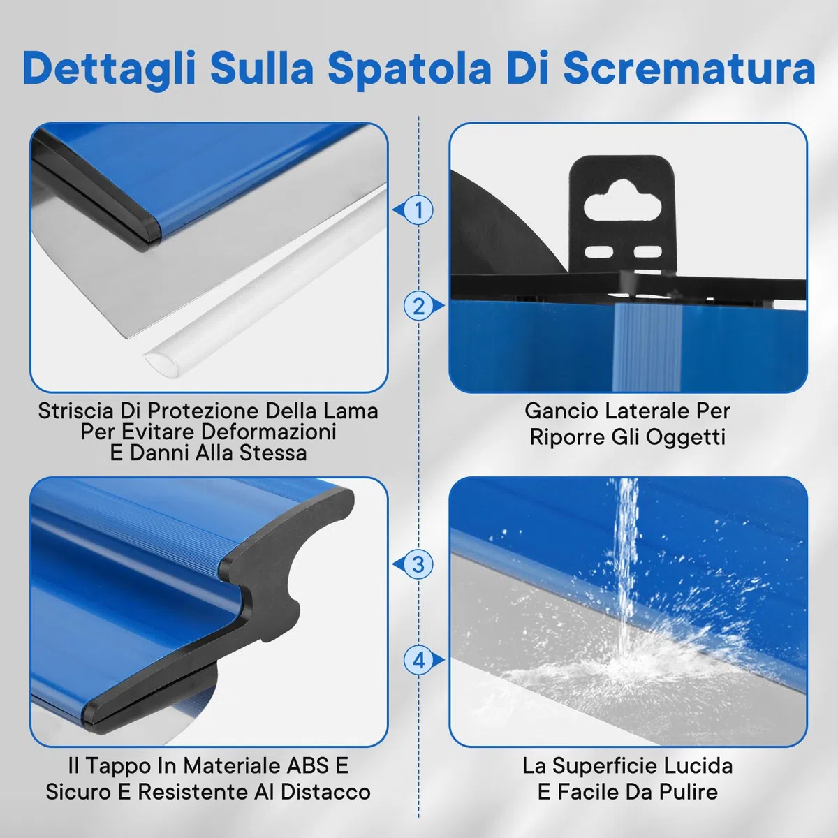 Spatola per superfici professionale, Spatole per stucco con 0,55mm Lame in acciaio inossidabile, 60cm Spatola per Stucco con manico a Z, per Cantieri di costruzione, Ristruttura domestica