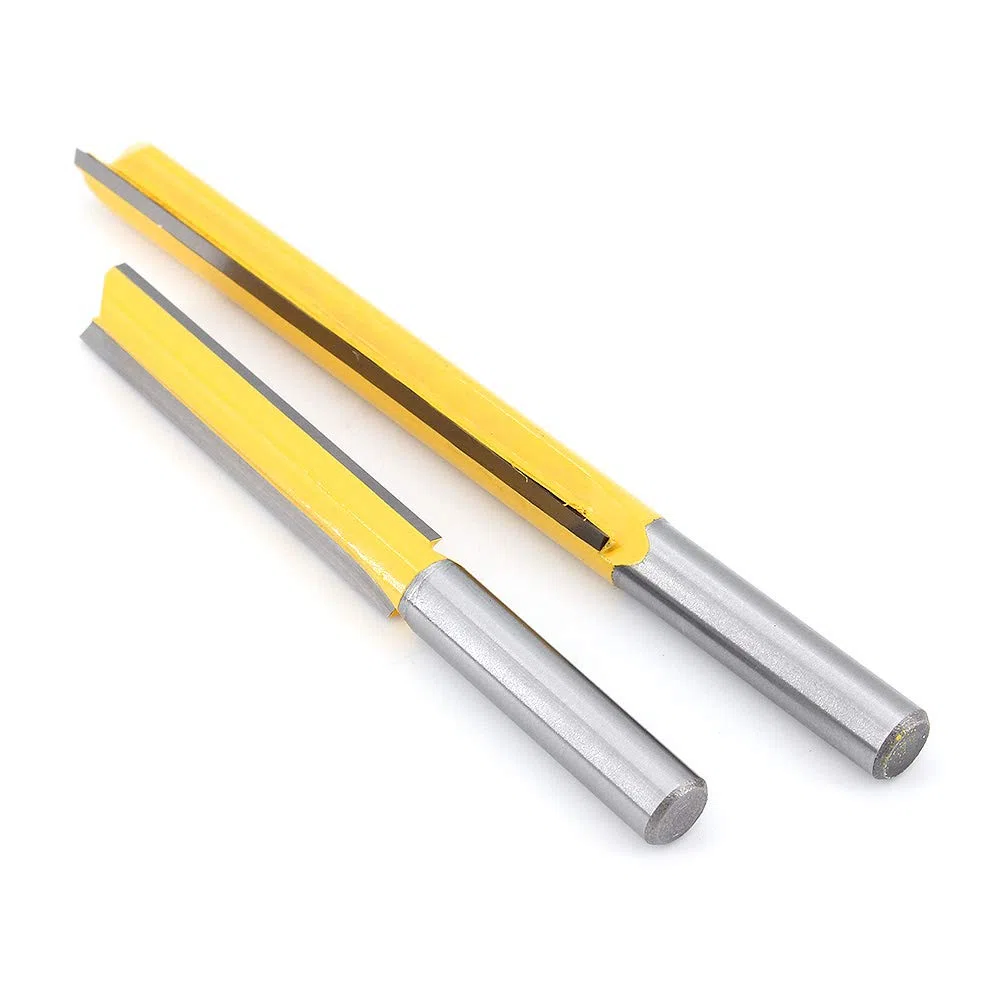 2Pcs 8 mm Gambo Fresa a Taglienti Diritti, Extra Lungo Rettilineo Router Fresa Lavorazione Legno