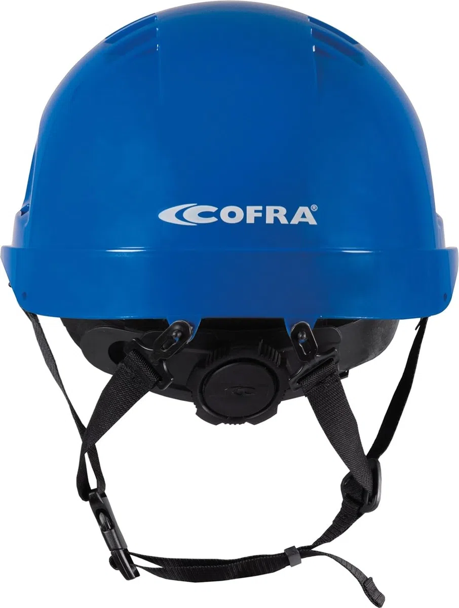 Cofra Litess Vent (Blu) Elmetto di protezione per l'industria ventilato in ABS casco CAT. II taglia regolabile peso 435g