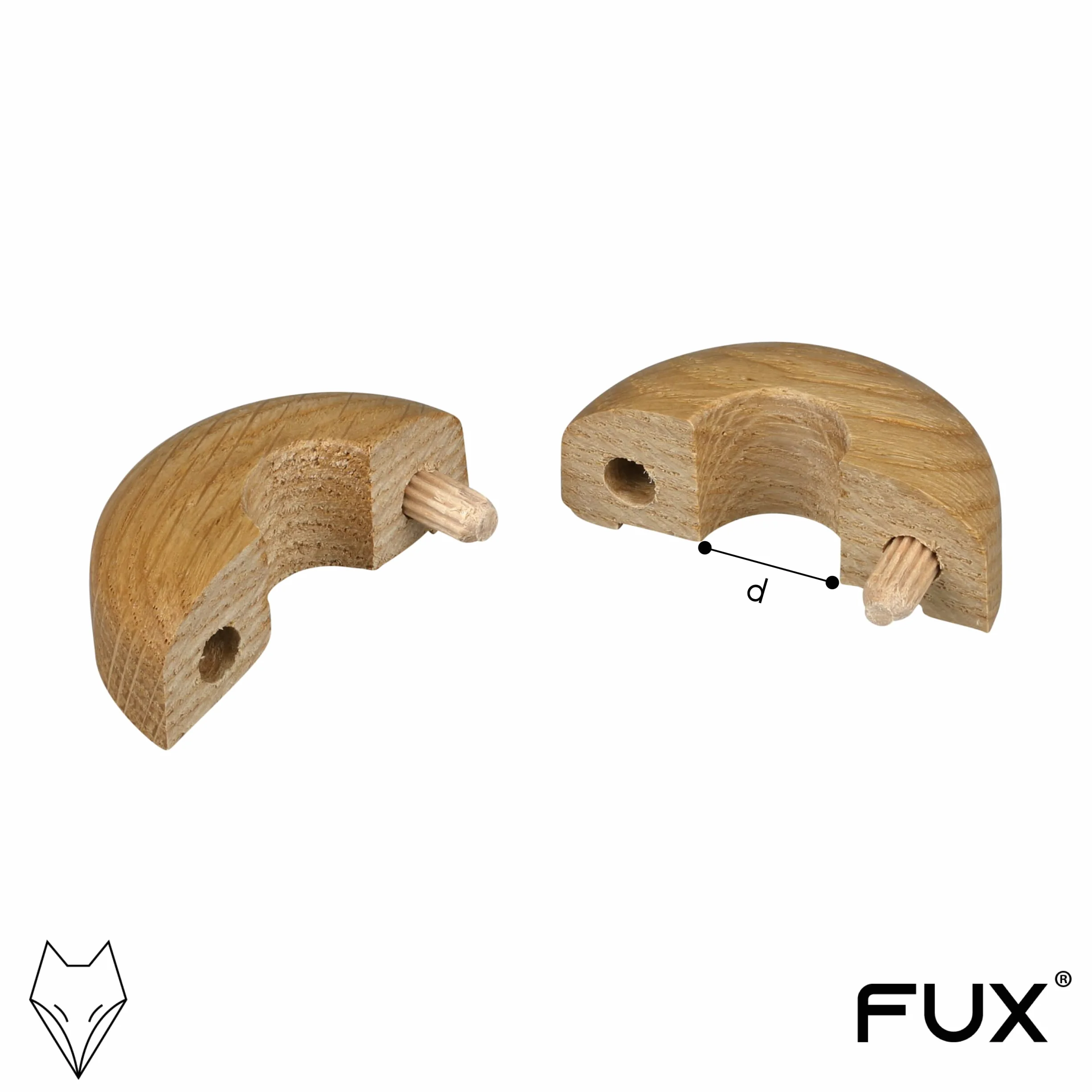 FUX 10 rosette per tubi di riscaldamento singoli, 15 mm – 22 mm, copertura per tubi, rosette di copertura, riscaldamento, rivestimento, rosette per radiatore, legno, parquet, rosette in legno (15 mm,