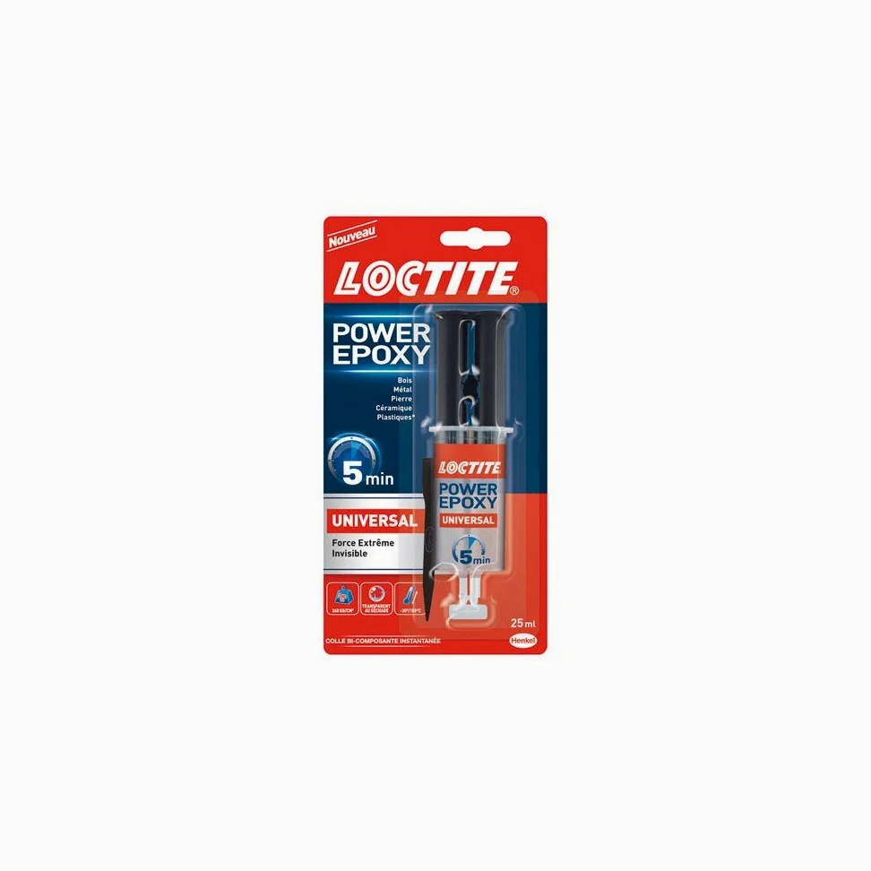 Loctite 2089578 Power Siringa di colla Epoxy universale 25 ml trasparente