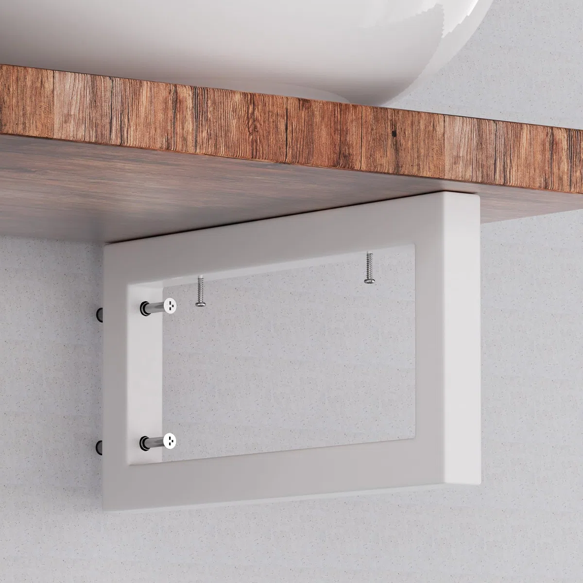 Supporto per lavabo, montaggio a parete, in metallo, per console per lavabo, versatile supporto da parete (bianco, 30 cm/2 pezzi)
