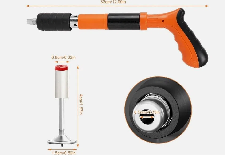 Pistola Spara chiodi Manuale, Chiodatrice d'aria Pistola per Unghie Sparachiodi con 100 Chiodi accessori e valigetta