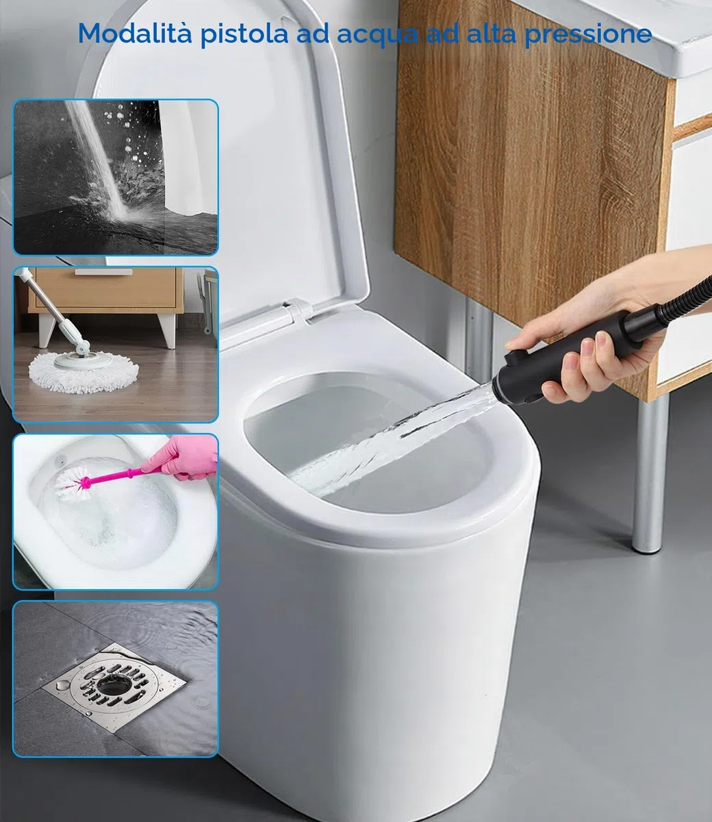 jutyum Soffione Doccia, 6 Funzioni Getto Doccino per Doccia, Soffione Doccia Alta Pressione, Telefono Doccia con 1.5M Tubo, Shower Head, Cornetta Doccia, Doccetta Risparmio Acqua Universale Nero