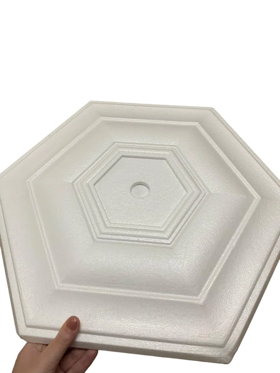 LED Mall Home Rosone Decorativo in Polistirolo Espanso Esagono per Interni 53 * 46 Cm Verniciabile di Facile Installazione