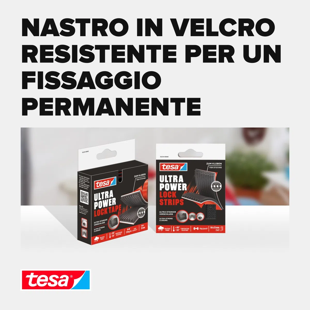 Tesa Ultra Power Lock Tape - Nastro Autoadesivo a Tenuta Extraforte - Resistente alle Intemperie, ai Raggi UV e alle Temperature - per Uso Interno ed Esterno - 1 Rotolo - 1 m x 25 mm