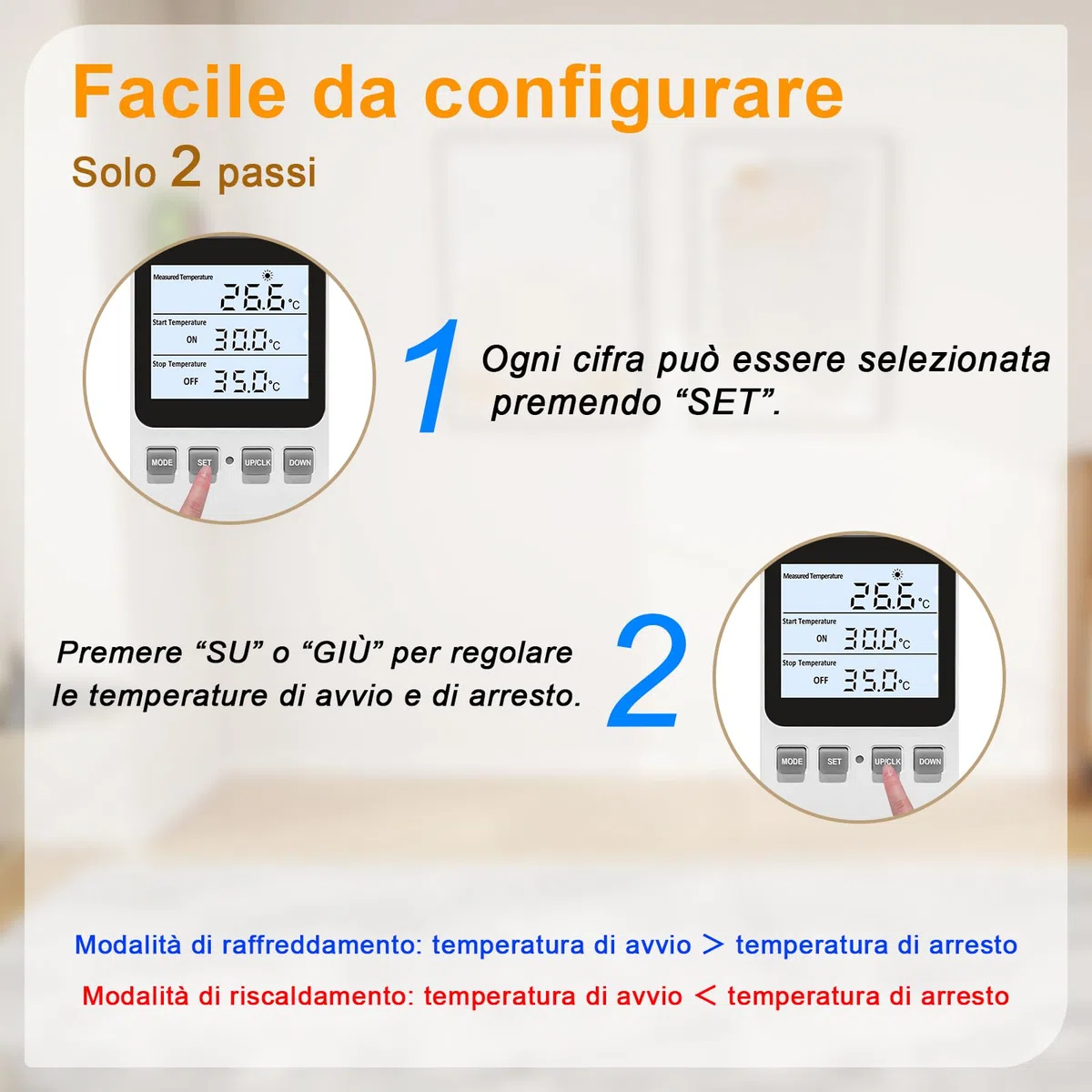 Presa di uscita del termostato digitale a spina, regolatore di temperatura di riscaldamento e raffreddamento, interruttore del riscaldatore e del raffreddatore, per terrario di incubazione