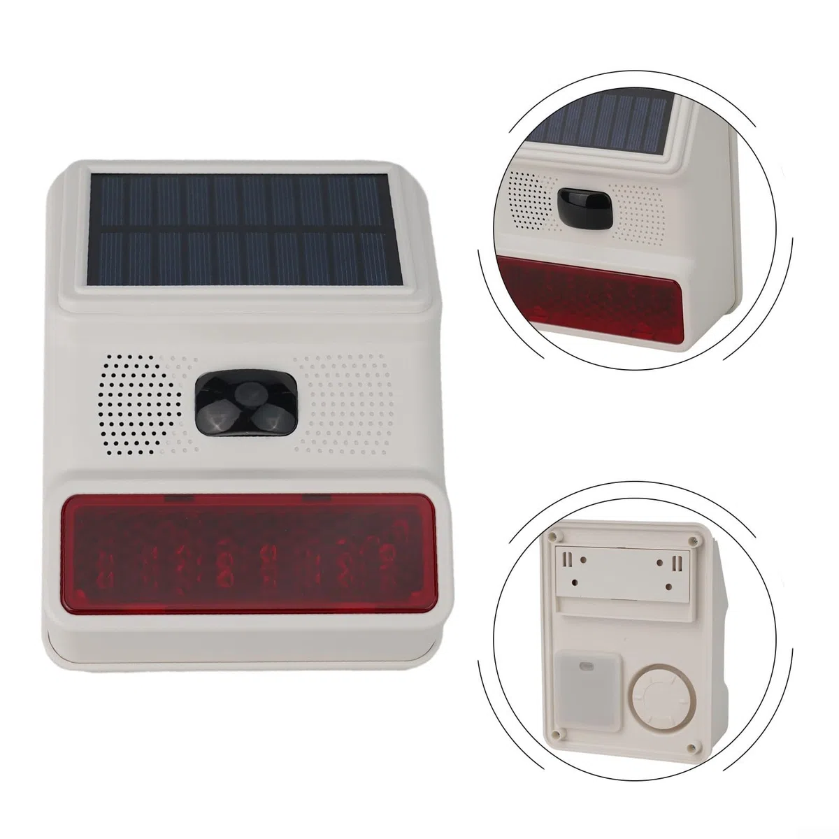 Sirena da esterno wireless a energia solare da 433 MHz, con luce stroboscopica lampeggiante per una maggiore sicurezza domestica, protezione impermeabile e resistente alle intemperie (wireless)