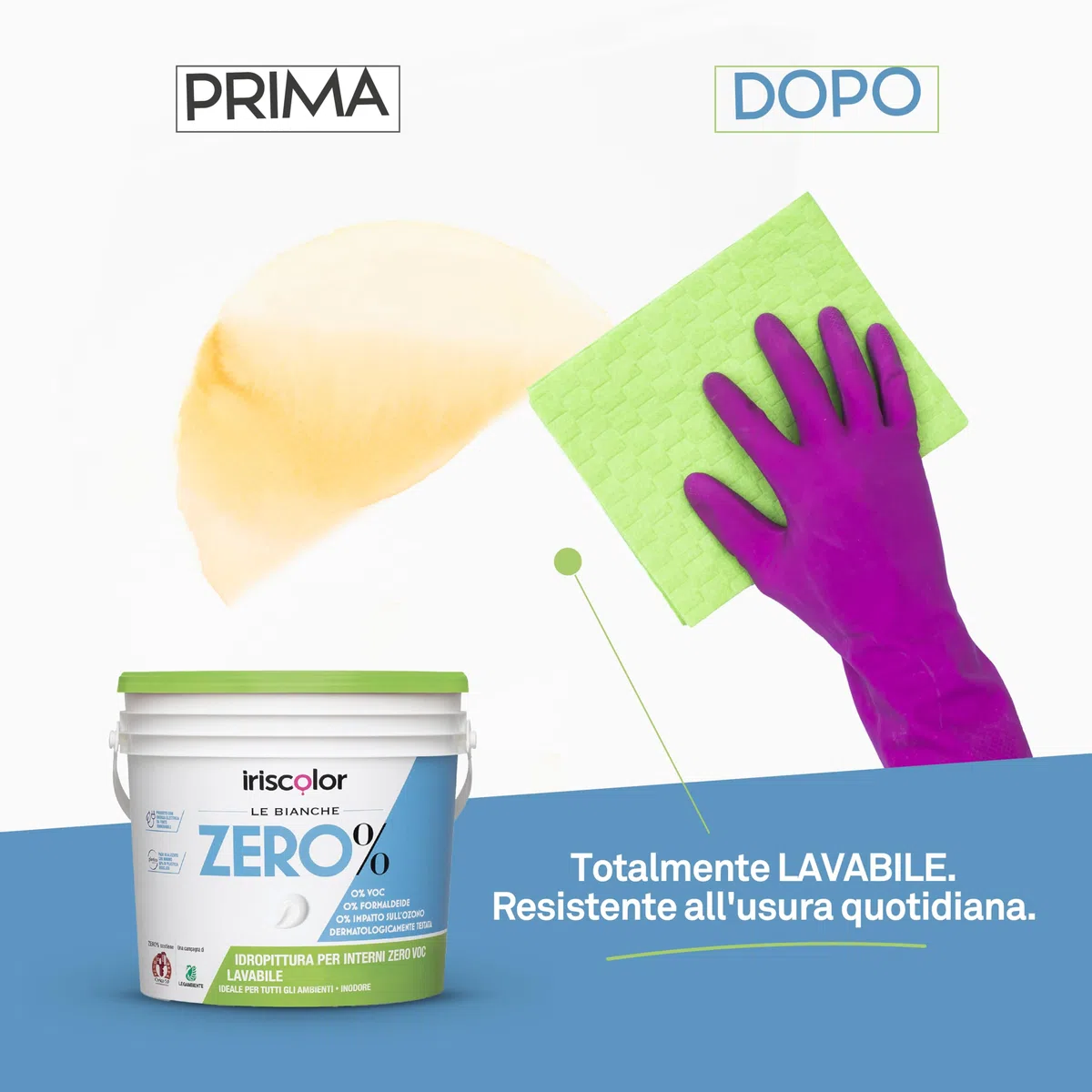 ZERO% Pittura Bianca Per Interni 4 LT ZERO VOC ZERO FORMALDEIDE Vernice Bianca Muro Interno Lavabile inodore Dermatlogicamente Testata Vernice Uniforme Per Pareti e Soffitti