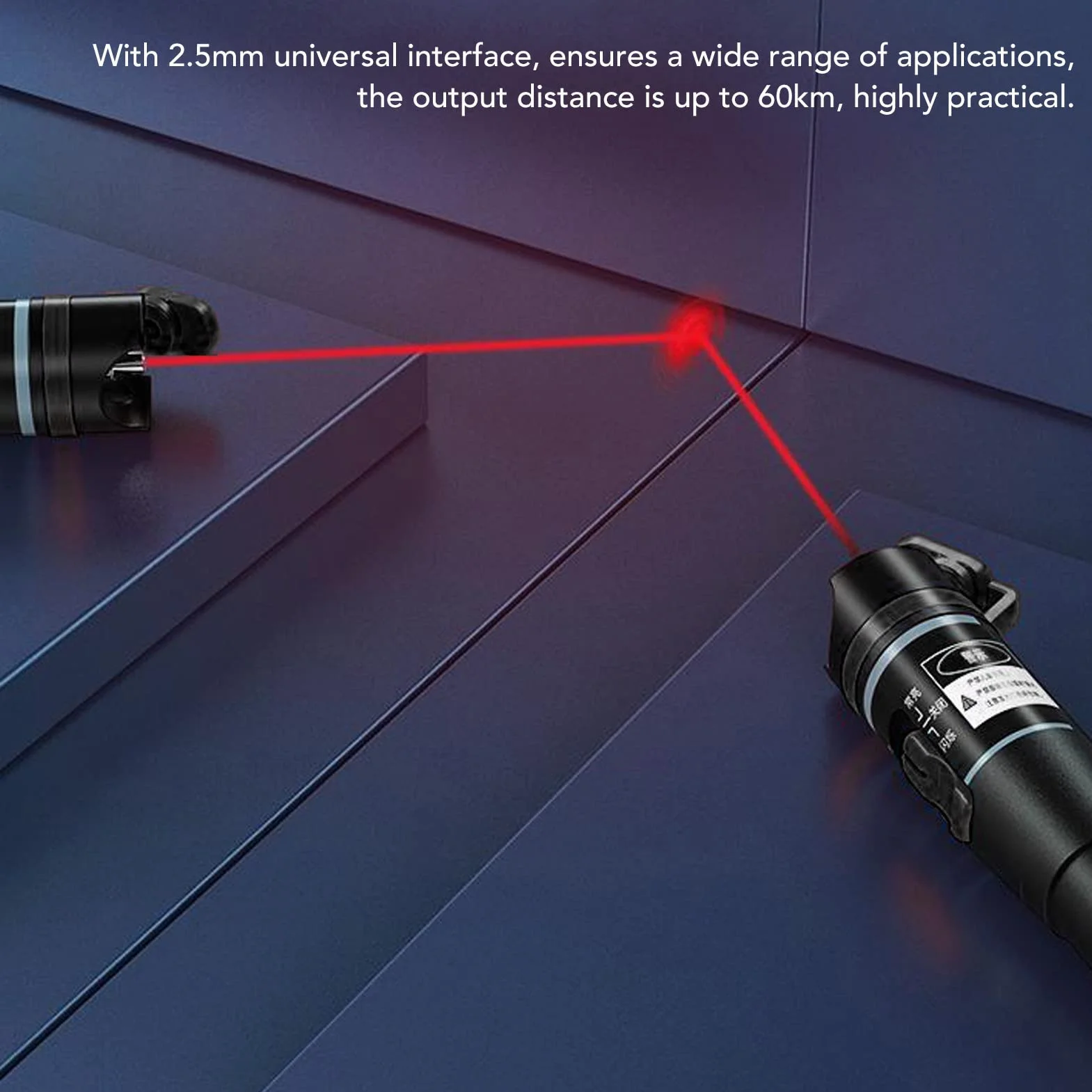 Localizzatore di Guasti Visivi, 60MW 60KM Misuratore del Tester del Cavo a Fiber Ottiche di VFL, Penna Luce Rossa VFL Kit di Test per Cavi in Fibra di Rete per Interfaccia FC SC ST