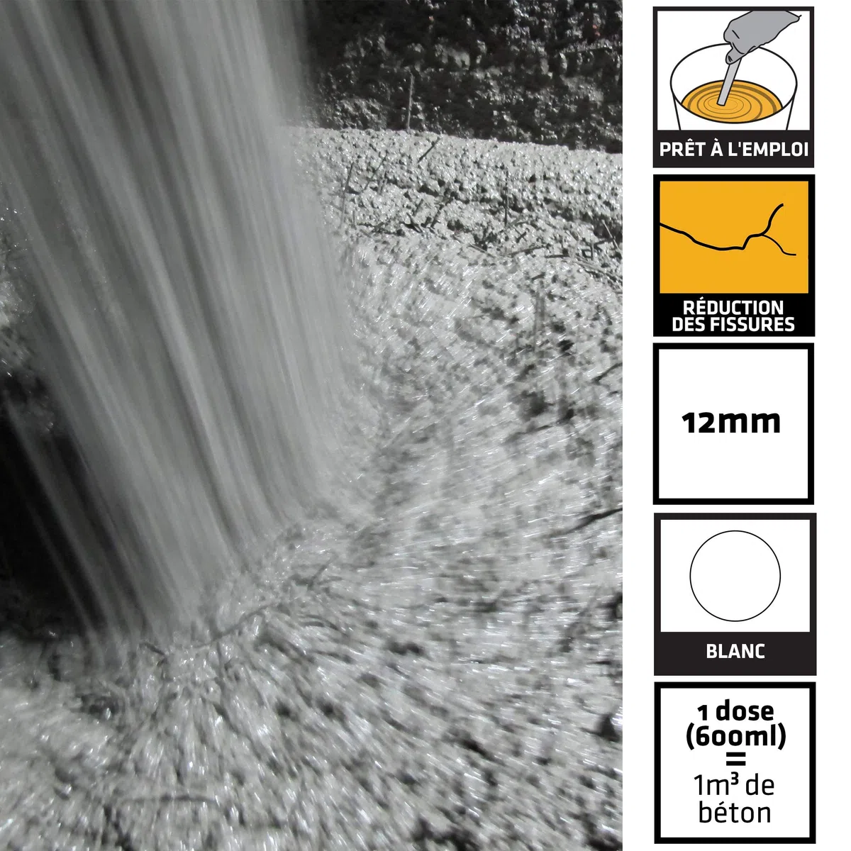 SIKA - Fibre sintetiche da 12 mm per microcalcestruzzo e calcestruzzo - SikaCem Fibre 12 Bianco - Limite la fessurazione - Aumenta l'impermeabilità e la resistenza agli urti - Pronto all'uso - 600 g