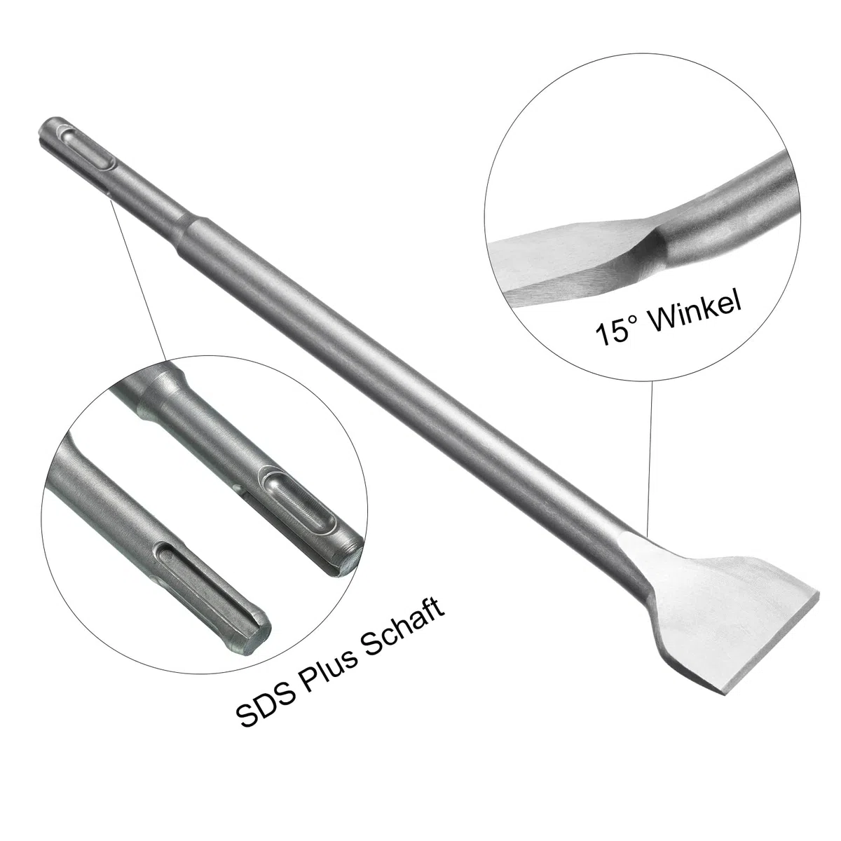 HPMAISON SDS Plus, set di 4 scalpelli SDS Plus, con scalpello per piastrelle, set per pietra e cemento, confezionato in una scatola girevole