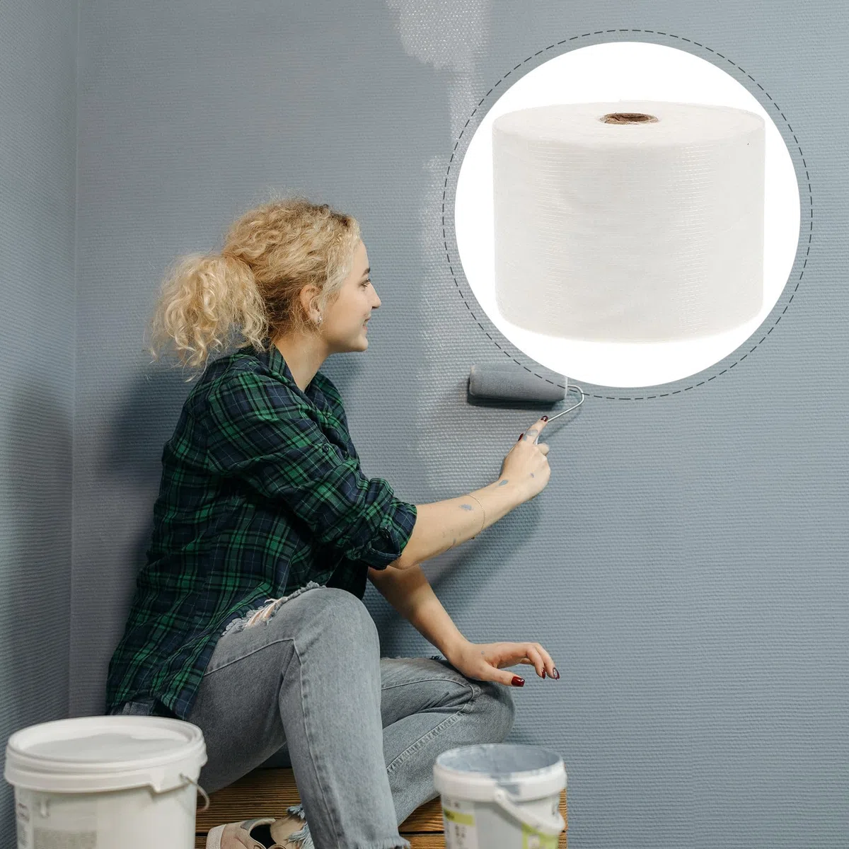 Nastro in Poliestere 10Cm X 100M per Riparazione Tetti e Pareti Doccia Barriera Acqua e Resistenza alle Crepe