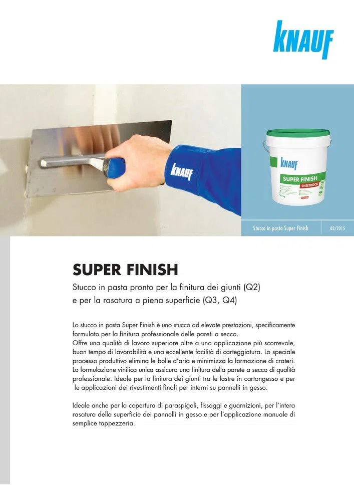 SUPER FINISCH SHEETROCK stucco pronto in pasta da kg. 6
