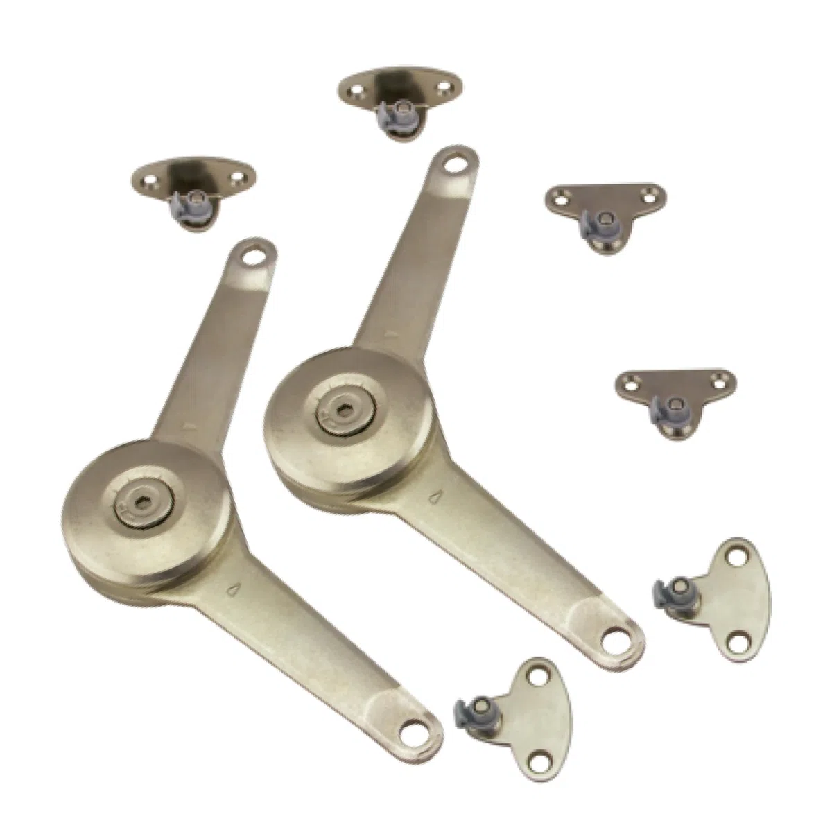 Duo Standard Versione Leggera Sistema di Supporto per Porta a Ribalta Staffe per Cerniere per Ante di Armadi in Legno Telai in Alluminio Fissaggio Armadio Cucina Ammortizzatore Argento 2 set
