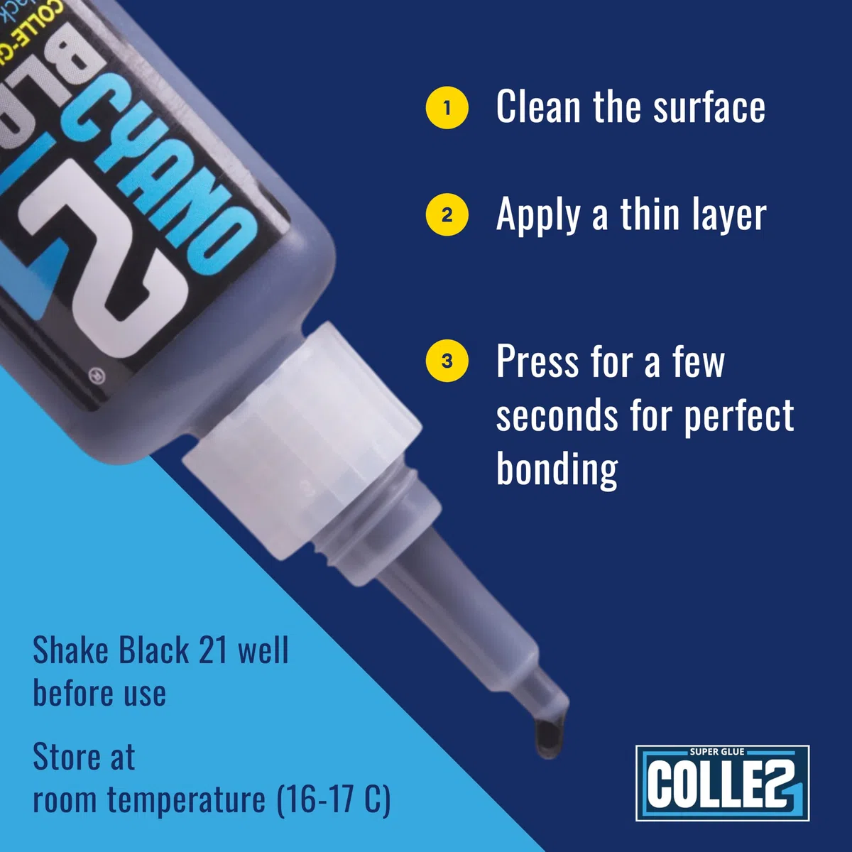 TRIS Super Colla Cianoacrilato Colle21 Nera - Colla Ciano Lenta Ammo Mig Slow Dry - Colle21 classica