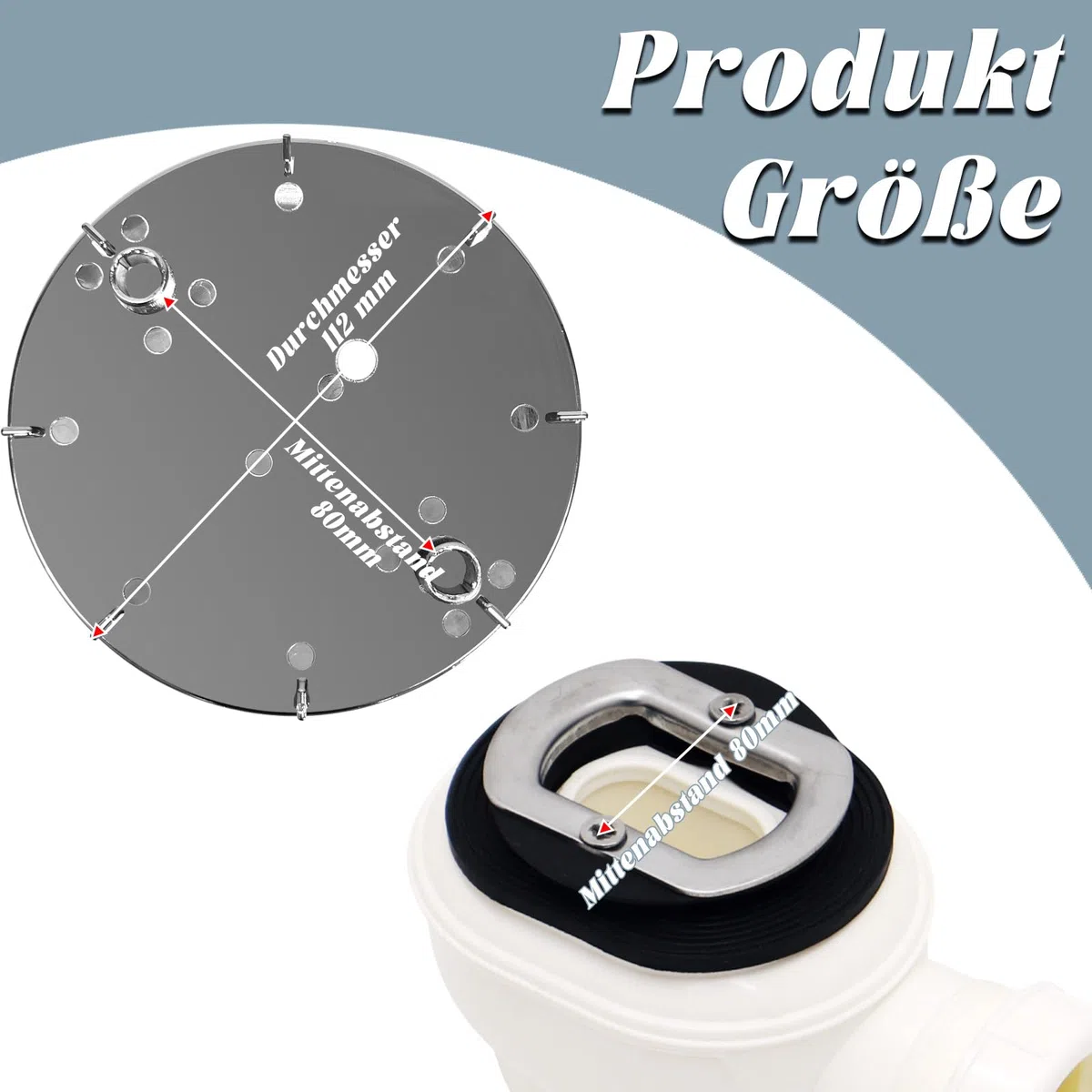 Coperchio per scarico doccia, 112 mm, cromato per Viega 6958.99