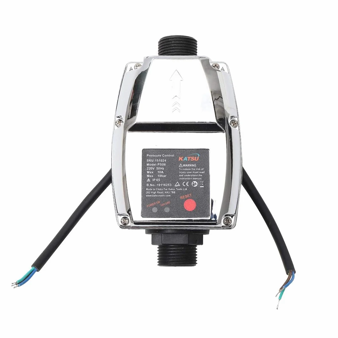 KATSU Interruttore di Controllo Automatico della Pressione della Pompa dell'Acqua, Regolatore Elettronico della Pressione Regolabile, per Pompa Sommersa, Pompa Booster d'Acqua, Pompa da Giardino