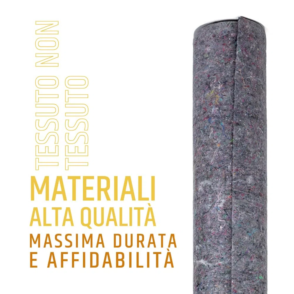 PENNELLIFICIO 2000 | Bobina in Tessuto non Tessuto, Rotolo di Feltro con Pellicola Antiscivolo, Indicato per Proteggere i Pavimenti, Lunghezza 25 Metri, altezza 1 Metro, e peso 200 gr/mq